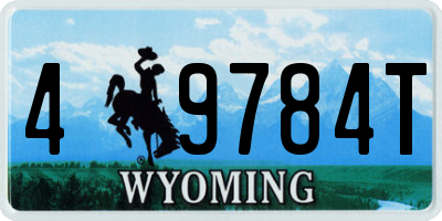 WY license plate 49784T