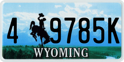 WY license plate 49785K