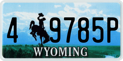 WY license plate 49785P
