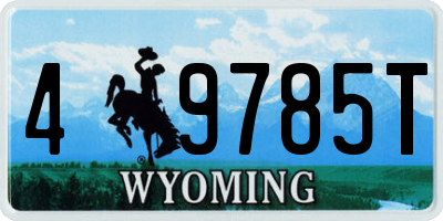 WY license plate 49785T