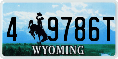 WY license plate 49786T