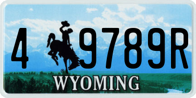 WY license plate 49789R