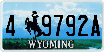 WY license plate 49792A
