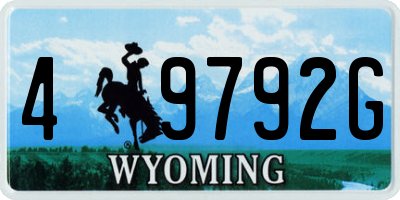 WY license plate 49792G