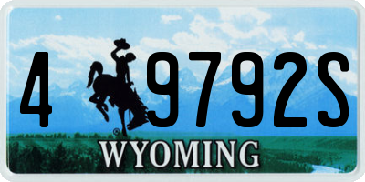 WY license plate 49792S