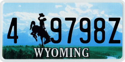 WY license plate 49798Z