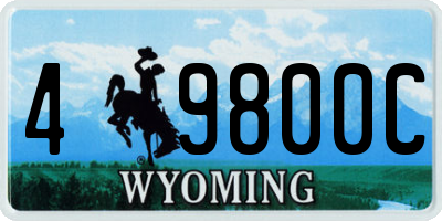 WY license plate 49800C