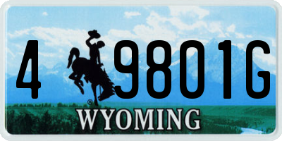 WY license plate 49801G