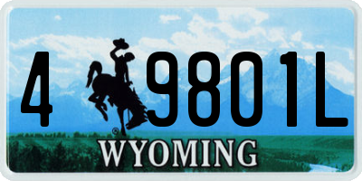 WY license plate 49801L