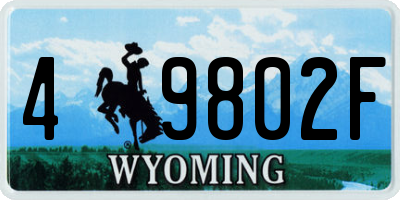 WY license plate 49802F