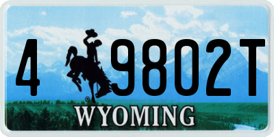 WY license plate 49802T