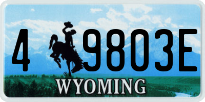WY license plate 49803E