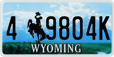 WY license plate 49804K