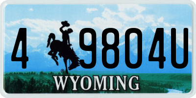 WY license plate 49804U