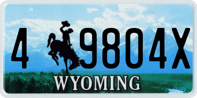 WY license plate 49804X