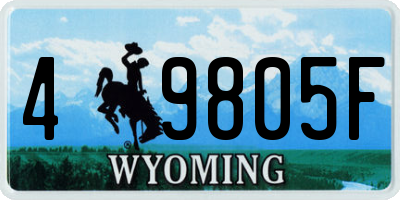 WY license plate 49805F