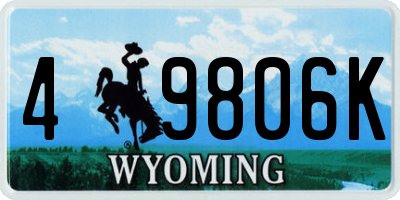 WY license plate 49806K