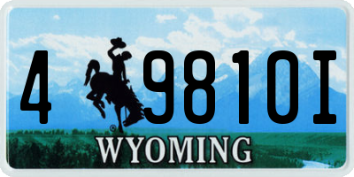 WY license plate 49810I