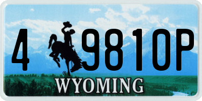 WY license plate 49810P
