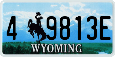 WY license plate 49813E