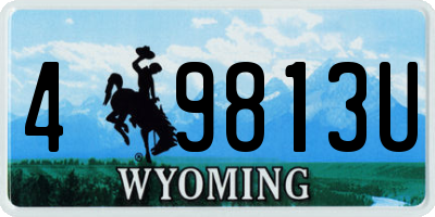 WY license plate 49813U