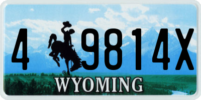 WY license plate 49814X