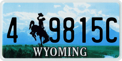 WY license plate 49815C