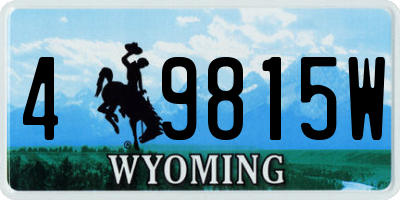 WY license plate 49815W