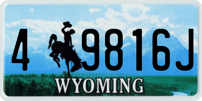WY license plate 49816J