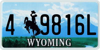 WY license plate 49816L