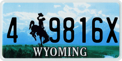 WY license plate 49816X