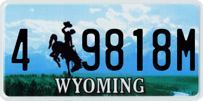 WY license plate 49818M