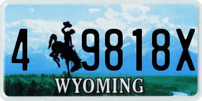 WY license plate 49818X