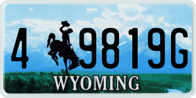 WY license plate 49819G