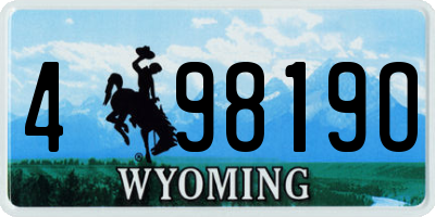 WY license plate 49819O