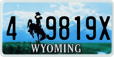 WY license plate 49819X