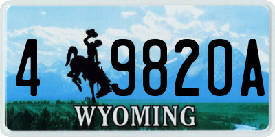 WY license plate 49820A