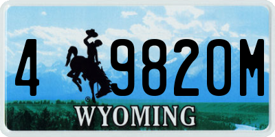 WY license plate 49820M