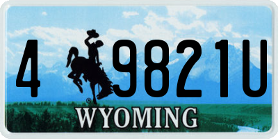 WY license plate 49821U
