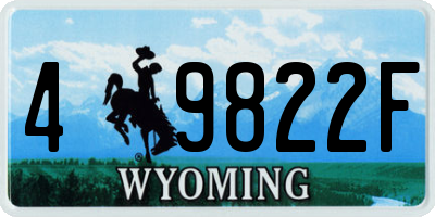 WY license plate 49822F