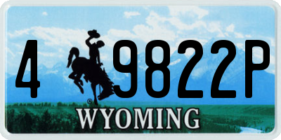 WY license plate 49822P