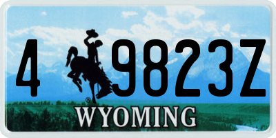 WY license plate 49823Z