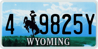 WY license plate 49825Y