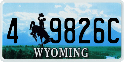 WY license plate 49826C