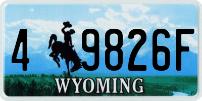 WY license plate 49826F