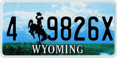 WY license plate 49826X