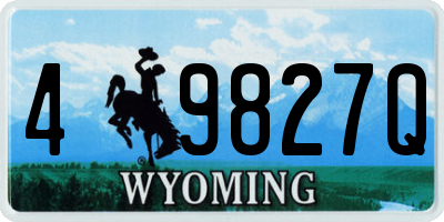 WY license plate 49827Q