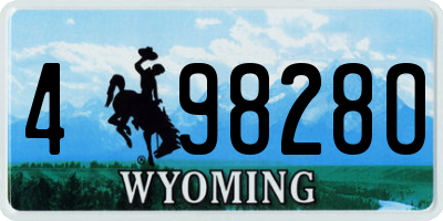 WY license plate 49828O