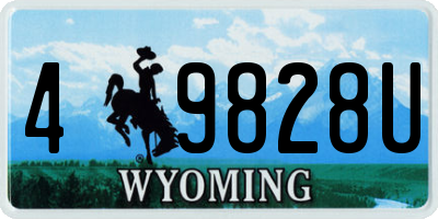 WY license plate 49828U