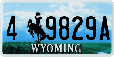 WY license plate 49829A
